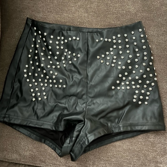 SHEIN Shorts Pleather Studded Shorts Poshmark